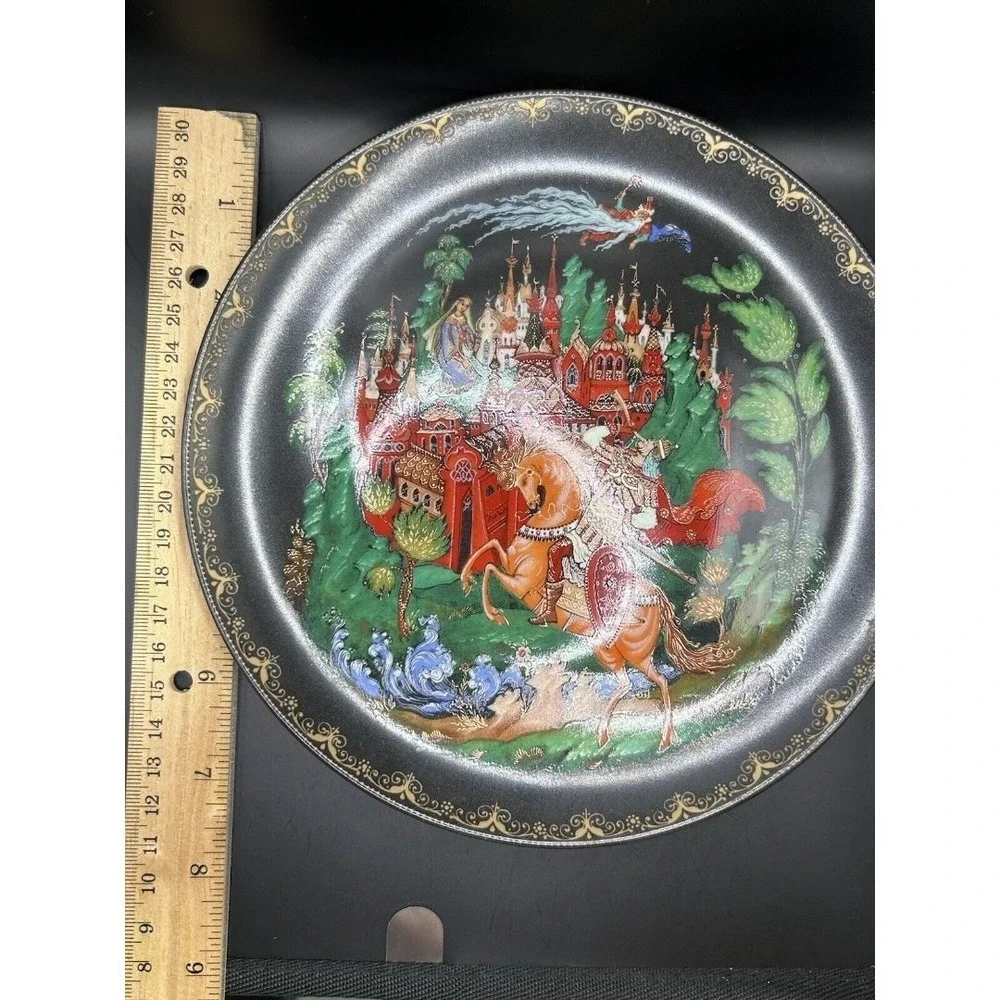 Ruslan & Ludmilla Russian Legend Fairy Tale Plate Knight & Maiden Brad Exchange